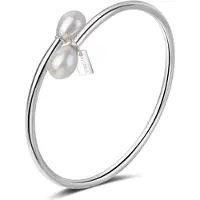 Ailoria Armreif "Armreif Silber/weiße Perle MASA", weiß, Armbänder, Damen, Perlen, Armreif