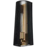 Elstead Lighting Elstead Linara Wandleuchte E27 43cm Schwarz und Naturmessing
