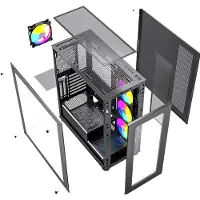 Gembird CCC-FC-X450MAX Gaming-Computergehäuse Fornax X450MAX schwarz ARGB-Lüfter