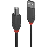 Lindy 36677, 10 m, USB A, USB B, USB 2.0, 0,48 Gbit/s, Schwarz, Grau, Rot