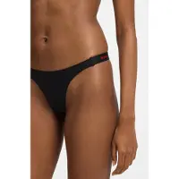 HUGO String "HUGO ID", Damen, Gr. XL, Jersey, schwarz (schwarz 001), Jersey, Obermaterial: 93% Baumwolle, 7% Elasthan, körpernah, Unterhosen String