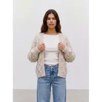 Vero Moda Strickjacke "VMMAYBE LS OPEN CABLE CARDIGAN NOOS" Kunstfaser, mit Zopfstrickmuster