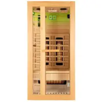 HOME DELUXE – Infrarotkabine REDSUN S Deluxe – 90 x 90 x 190 cm - für 1 Person, 4 Vollspektrumstrahler, Holz: Hemlocktanne I Infrarotsauna, Sauna, Wärmekabine, Infrarot