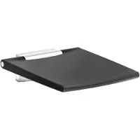 Keuco PLAN Care Duschsitz Wandmontage, nach oben Klappbar, Belastbarkeit bis 150kg, 34983170038, Farbe: Aluminium-finish / lichtgrau