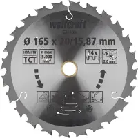 Wolfcraft 1 Akku-Kreissägeblatt HM ø165x20/15,87