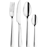 Unyqoos Besteckset Gourmet, 24-teilig – er Edelstahl, spülmaschinenfest, in Italien gefertigt, für 6 Personen (6 Gabeln, 6 Messer, 6 Löffel, 6 Kaffeelöffel)