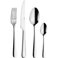 Unyqoos Besteckset 24-teilig für 6 Personen – Edelstahl 18/10, 6 Messer, 6 Gabeln, 6 Esslöffel, 6 Kaffeelöffel, spülmaschinenfest