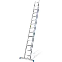 Mauderer Alutechnik Mauderer Bavaria Schiebeleiter 920 mit gebogener Traverse und Wandrollen 2x14 verstärkte Dreikantsprossen
