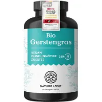 Nature Love Bio Gerstengras - 180 Kapseln 500mg pro Kapsel aus deutschem Anbau 107 g