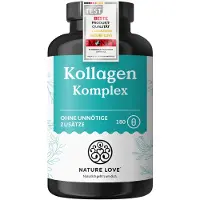 Nature Love Kollagen Komplex – 180 Kapseln mit Hyaluron, Biotin, Zink, Selen, Vitamin C & Silicium 147 g