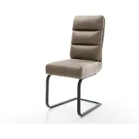 DELIFE Freischwinger Pela-Flex Mikrofaser Taupe Vintage Freischwinger flach Schwarz Taschenfederkern