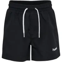 Hummel Badeshorts "hmlJR REG BOARD SHORTS", Kinder, Gr. 140, N-Gr, schwarz, Web, Obermaterial: 100% Polyester, Badehosen Badeshorts, schnell trocknendes Material, aus Polyester, mit Webart