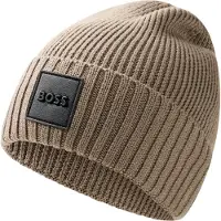 BOSS Beanie "Flavio" aus Wolle in Rippenstrick, unisex