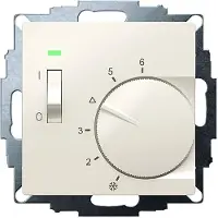 Eberle 191811554402 UP-Raumregler, RAL1013 glänzend 55x55, 5-30C, AC 230V, 1Öffner, 10 A, Temperaturabsenkung ca.4K, Schalter Ein/Aus, Anzeige