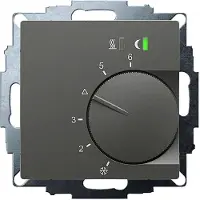 Eberle 547895524302 UP-Raumregler, Anthrazit 55x55, 5-30C, AC 24V, Triac-Ausgang, Schaltbar 5 Stellantriebe a 3W, Change-Over-Eingang, TA 3,5K, LED