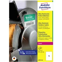 Avery-Zweckform L7917-40, Weiß, Selbstklebendes Druckeretikett, A4, Polyethylen, Laser, Dauerhaft