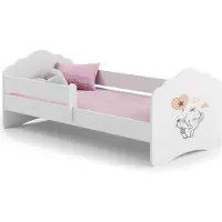 KOBI Wave Einzelbett 140x70 mit Rausfallschutz - Elephant