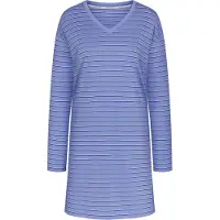 Triumph Nachthemd "Nightdresses NDK LSL 08 X", Damen, Gr. 38, N-Gr, Langarm, Jersey, lila (blau, light combination), Jersey, Obermaterial: 100% Baumwolle, Kleider Nachthemd, weich und atmungsaktiv