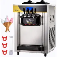 Vevor Kommerzielle Softeismaschine 22-30 L/h Profi-Eismaschine mit LCD-Display, 3 Geschmacksrichtungen, Desktop-Design für Gastronomie &amp; Gewerbe