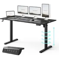 Sense7 NOJO LIGHT Höhenverstellbarer Schreibtisch Elektrisch 140x70 cm Schwarz Gaming Tisch Computertisch Stehpult Memory Arbeitstisch PC Setup