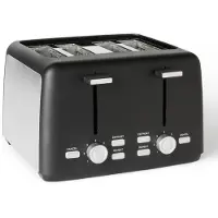 Amazon Basics A. Basics 4-Scheiben Toaster mit 7 Bräunungsstufen, Extra Breite Schlitze, Brötc