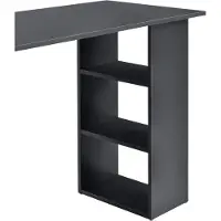 En.casa Schreibtisch 120x50x72cm Bürotisch mit Schubladen Dunkelgrau Ablage Regal PC Tisch []
