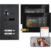 Balter EVO HD WiFi Unterputz Schwarz 2-Draht 2x 7" Schwarz Video Türsprechanlage Set 2 Familienhaus