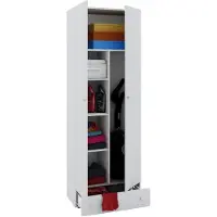 VCM Mehrzweckschrank "Holz Besenschrank Staubsauger Putzschrank Vandol S", weiß, B:70cm T:40cm, Obermaterial: 100% Holz Wood., Schränke, Mehrzweckschrank