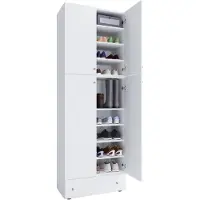 VCM Schuhschrank "XXL Schuhschrank Kleiderschrank Schrank Lona 9f A", weiß, B:70cm T:39cm, Obermaterial: 100% Holz Wood., Schränke, Schuhschrank