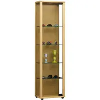 VCM Standvitrine "Holz Glas Stand Vitrine Sammelvitrine Edana Mini", braun (buche), B:33cm T:18cm, Obermaterial: 100% Holz Wood., Schränke, Standvitrine