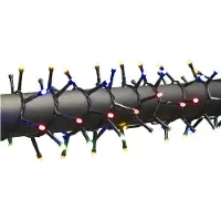 Konstsmide Micro LED Compactlights, gefrostet, 1500 bunte Dioden, 30V, Außen (IP44), schwarzes Kabel - 3871-530