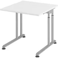 Hjh OFFICE PRO ZENO 8 S | 80x80 - 80 x 80 höhenverstellbar Weiß/Silber