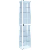 VCM Standvitrine "Holz Glas Stand Vitrine Sammelvitrine Kavisa XL", weiß, B:50cm T:38cm, Obermaterial: 100% Holz Wood., Schränke, Standvitrine