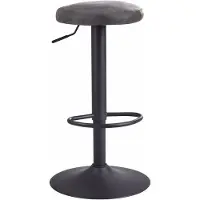 Wohnling Barhocker Grau Wildlederoptik Hocker ohne Lehne 58 - 79 cm Küchenhocker Stoff / Metall 100kg Barstuhl Tresenhocker Drehbar Bistrohocker