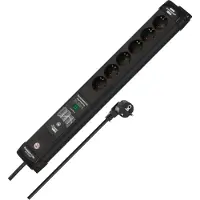Brennenstuhl 1951160611, 1,8 m, Schwarz, Schwarz, Deutschland, 6 AC-Ausgänge, 16 A