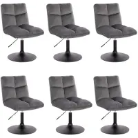 HOME DELUXE - Barhocker ACE - 6er Set, Farbe: Hellgrau- 360 Grad drehbar, Höhenverstellbar, weiche Polsterung, bis 120 kg belastbar I Küchenstuhl Speisestühle Esszimmerstühle