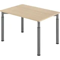 Hjh OFFICE PRO YAMA 12 G | 120x80 - 120 x 80 höhenverstellbar Eiche/Graphit