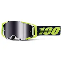 100% Goggles 100% ARMEGA Googgle DEKER Mirros Silver Lens (Silver Mirror Glass, LT 25% +/- 5%) (NEW)