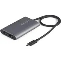 StarTech.com .com Thunderbolt auf Dual DisplayPort Adapter DP 1.4, Zweifach 4K 60Hz oder Single 8K/5K Thunderbolt zu DP Konverter, 2x DisplayPort Videoadapter, Mac und Windows, 7680 x 4320 Pixel