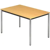 Hjh OFFICE PRO DORAN DR12 C - Buche 120 x 80 mit Rund-Rohr/Chrom