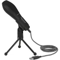 DeLOCK USB Kondensator Mikrofon mit Tischständer - ideal für Gaming, Skypen und Gesang