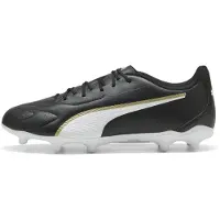 Puma King 20 Play FG/AG Fußballschuh, Unisex, Schwarz/Weißgold, 7 UK