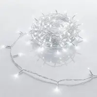 Spetebo Lichterkette mit 80 LED in kalt weiß mit Timer - 800 cm - Weihnachts Tischlichterkette Deko Innen Beleuchtung