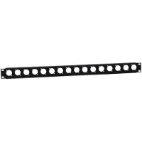 Adam hall 19-Rackblende mit Zugentlastung für 16 XLR-D-Typ-Buchsen 1 HE