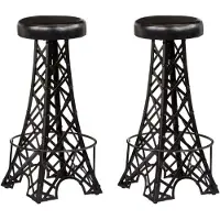 vidaXL Barhocker 2 Stk. Echtleder