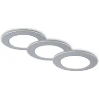 Briloner Di-Ka LED Einbauleuchte Fungo CCT 3er Set chrom-matt Ø 9,2 cm 4,8W dimmbar