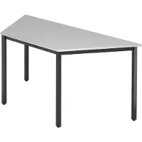 Hjh OFFICE PRO DORAN DQTR D - Grau 160 x 69 mit Vierkant-Rohr/Schwarz