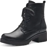 Marco Tozzi Schnürstiefelette , Damen, Gr. 39, wärmend, schwarz, Lederimitat, unifarben, Schuhe Schnürstiefelette, mit FEEL-ME Ausstattung, Topseller