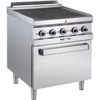 GastroHero Elektroherd Serie 700 mit Heißluftofen 4 Kochfelder 12,6 kW GN 1/1 Edelstahl Profi Herd 400 V