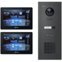 Goliath 2-Draht modulare Video Türsprechanlage Unterputz Set für 1 Familienhaus 2x 7 Monitor + KeyPad & Feedback Modul Schwarz 1 Familienhaus Anthrazit